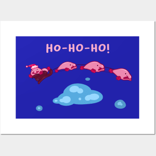 Santa Blobfish Claus Ho-Ho-Ho! Posters and Art